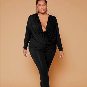 Droopy top black set